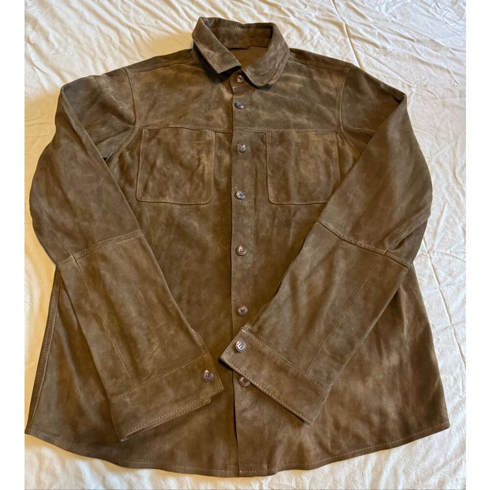 Williams & Kent Size XL Olive Goat Suede Men